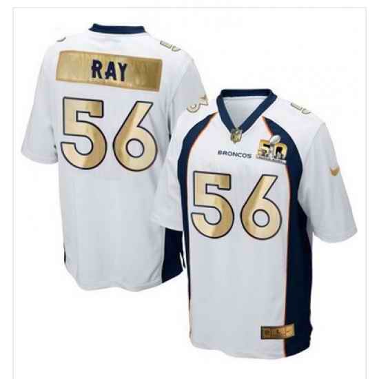 Nike Broncos #56 Shane Ray White Mens Stitched NFL Game Super Bowl 50 Collection Jersey